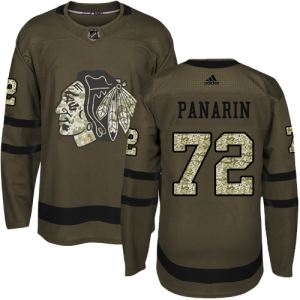 Herren Chicago Blackhawks Eishockey Trikot Artemi Panarin #72 Authentic Grün Salute to Service